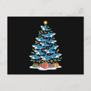 Hai-Weihnachtsbaum-Stechpalme-Christbaum-Ozean-Fis Feiertagspostkarte