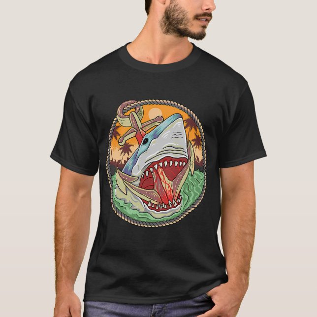 Hai Wild Hai Mit Anker T-Shirt (Vorderseite)