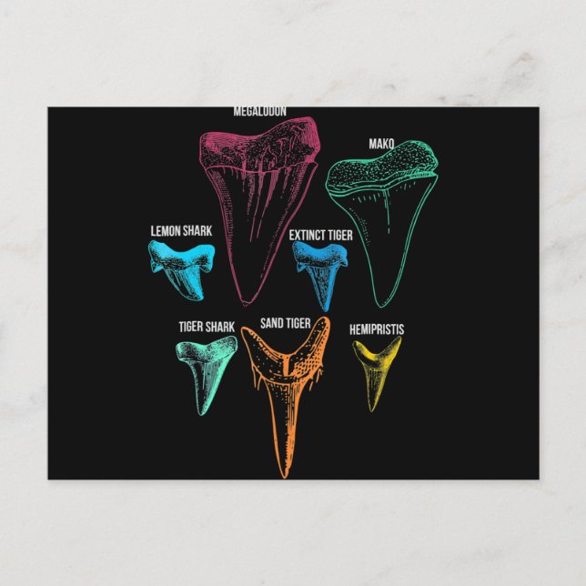 Hai-Zahnradjagd - Crazy Shark Gifts Feiertagspostkarte (Vorderseite)