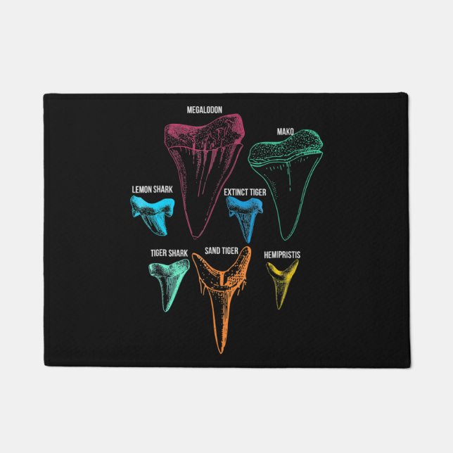 Hai-Zahnradjagd - Crazy Shark Gifts Fußmatte (Vorderseite)