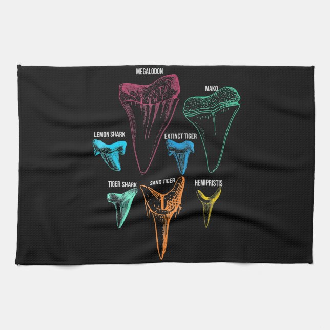 Hai-Zahnradjagd - Crazy Shark Gifts Geschirrtuch (Horizontal)