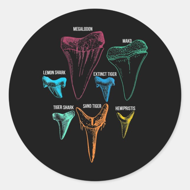 Hai-Zahnradjagd - Crazy Shark Gifts Runder Aufkleber (Vorderseite)