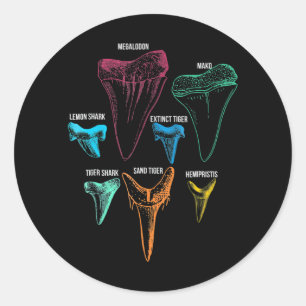 Hai-Zahnradjagd - Crazy Shark Gifts Runder Aufkleber