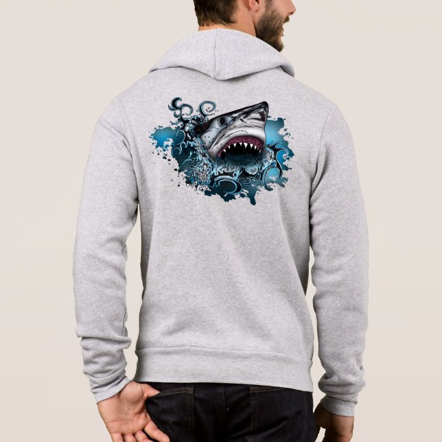 Haiangriff Hoodie (Rückseite)