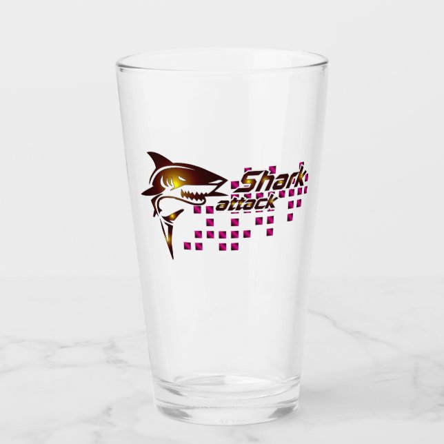 Haiangriff-Trinkbehälter Glas (Vorderseite)