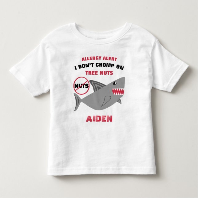 Haibaum Nut Allergy Alert Personalisiert Boys Kleinkind T-shirt (Vorderseite)