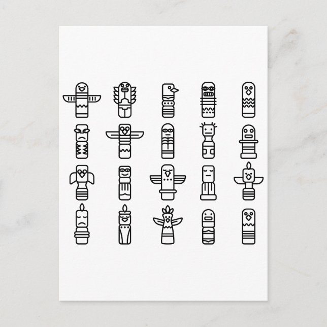 Haida Animals Native Amerikanischen Ureinwohners H Postkarte (Vorderseite)