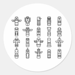 Haida Animals Native Amerikanischen Ureinwohners H Runder Aufkleber