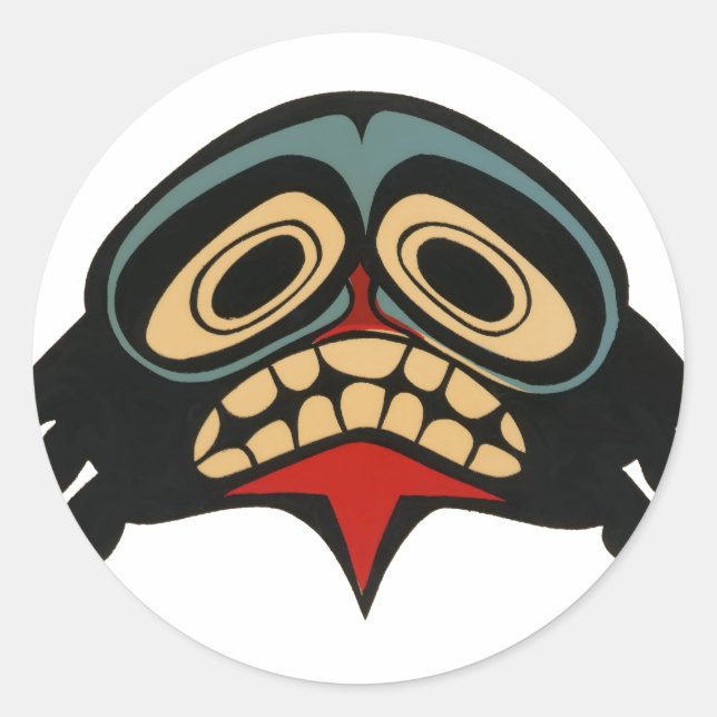 Haida Art Runder Aufkleber (Vorderseite)