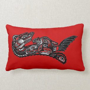 Haida Art-Style Sea Otter Wildlife Throw Kissen