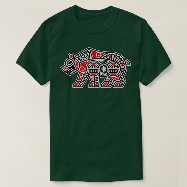 Haida Bear Amerikanische Ureinwohner Indigeno T-Shirt (Design vorne)