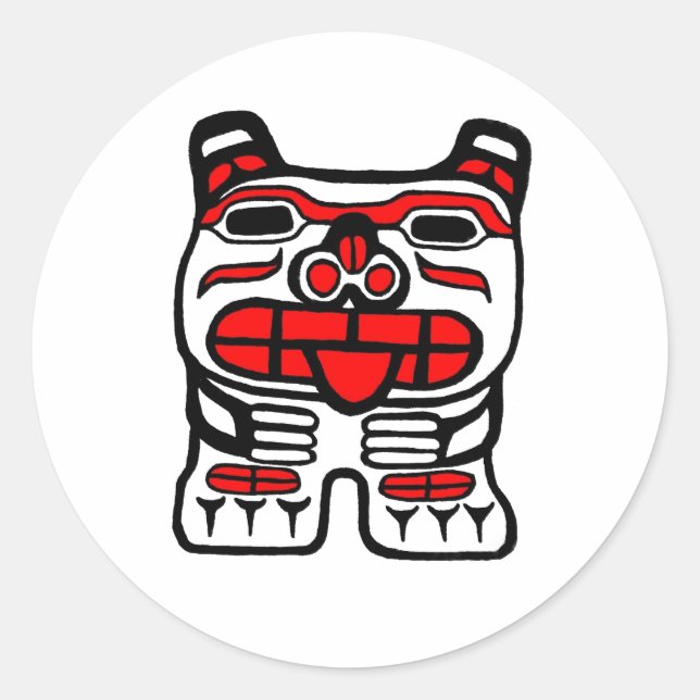Haida Bear Runder Aufkleber (Vorderseite)