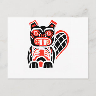 HAIDA BEAVER POSTKARTE