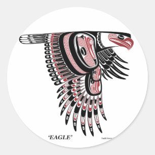 Haida-Eagle-Aufkleber Runder Aufkleber