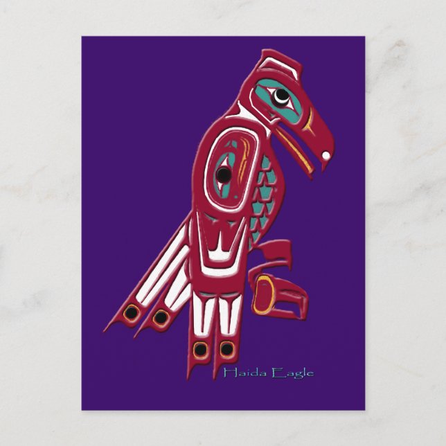 Haida Eagle Native American Wildlife Design Postkarte (Vorderseite)