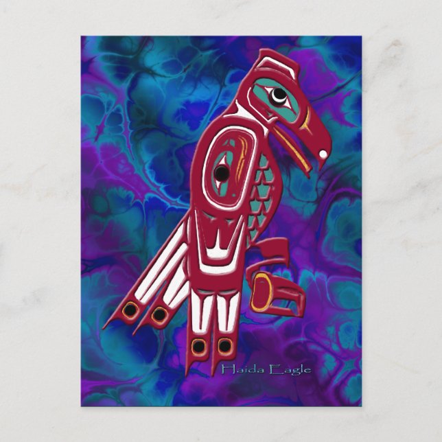 Haida Eagle Native American Wildlife Design Postkarte (Vorderseite)