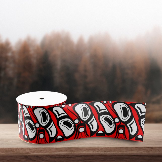 Haida Eagle Thunderbird Red Black Pattern Ripsband (Von Creator hochgeladen)