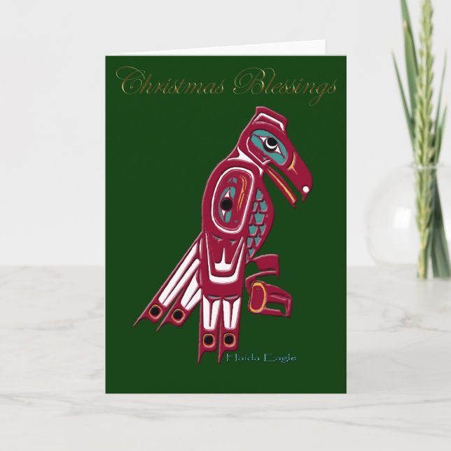 HAIDA EAGLE Weihnachtssegmente Weihnachtskarte Feiertagskarte (Vorderseite)