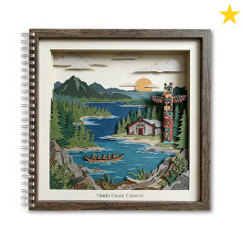 Haida Gwaii B.C. Kanada Papier Collage Diorama Notizbuch