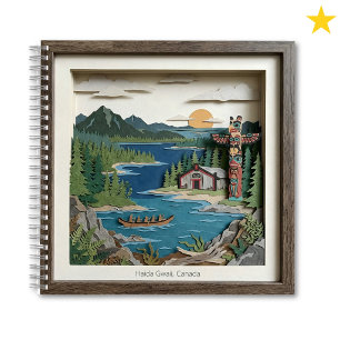 Haida Gwaii B.C. Kanada Papier Collage Diorama Notizbuch