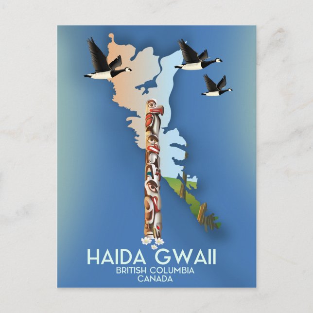 haida gwaii British Columbia Kanadische Karte (Vorderseite)