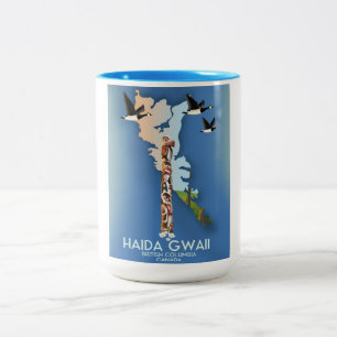 haida gwaii British Columbia Kanadische Karte Zweifarbige Tasse