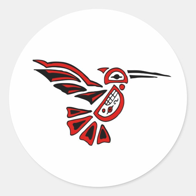 Haida hummingbird runder aufkleber (Vorderseite)