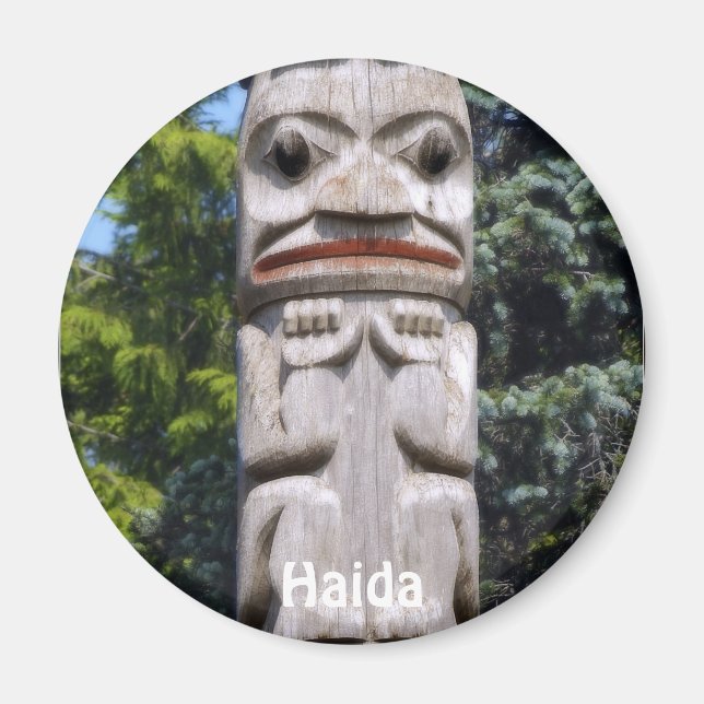 Haida Native American Totem Pole Art Magnet (Vorne)