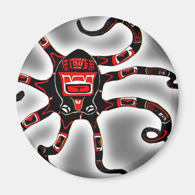 Haida Octopi Magnet (Vorne)