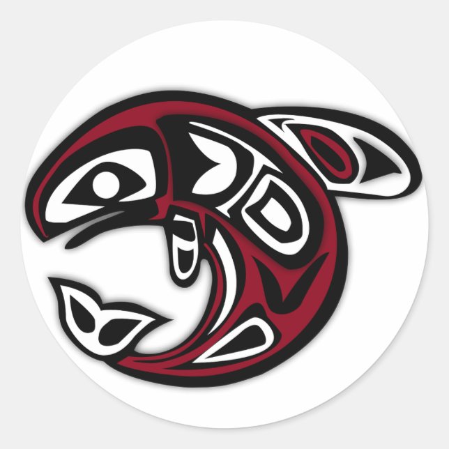 Haida Orca Northwest Coast Killer Whale Art Runder Aufkleber (Vorderseite)