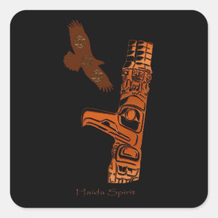 HAIDA SPIRIT Adler & Totem Pole Art Stickers