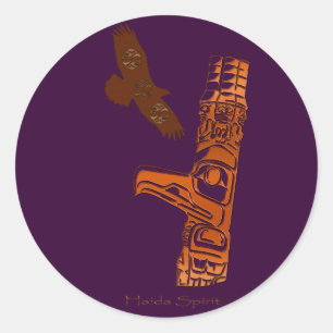HAIDA SPIRIT Adler & Totem Pole Art Stickers