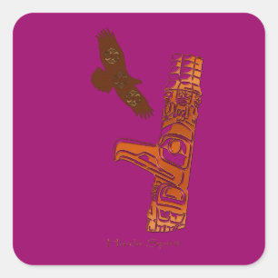 HAIDA SPIRIT Adler & Totem Pole Art Stickers