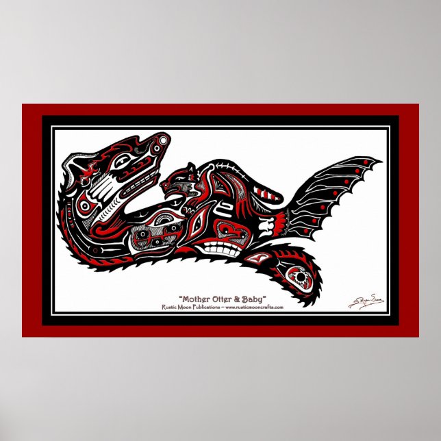 "HAIDA SPIRIT" Otter Größere Version Art Print Poster (Vorne)