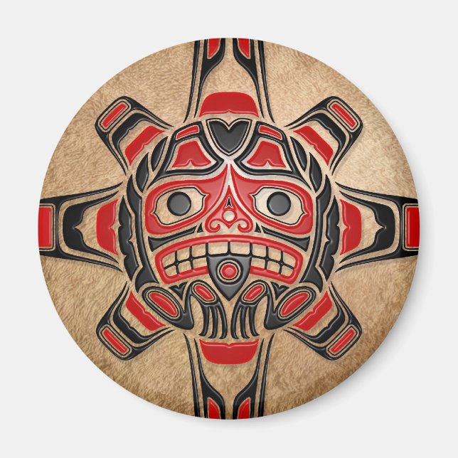 Haida Sun Mask Magnet (Vorne)