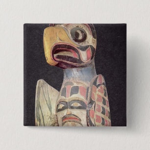 Haida-"Thunderbird" Statue (gemaltes Holz) Button
