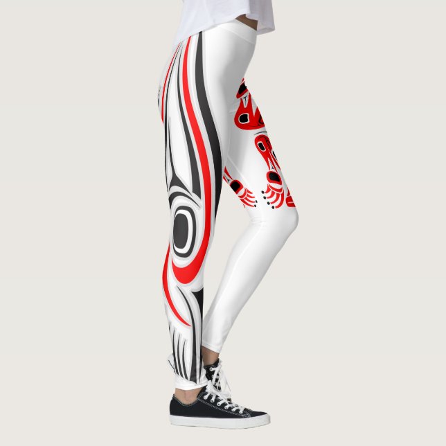 Haida-Tintenfisch und Frosch-Leggings Leggings (Rechts)