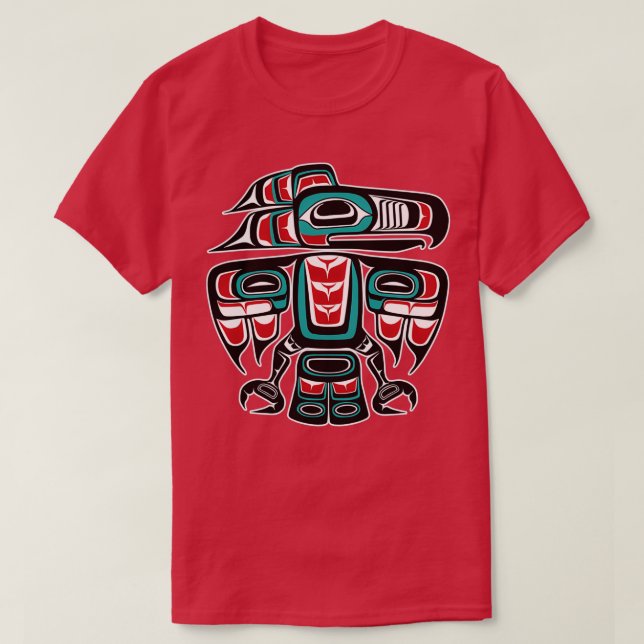 Haida Tlingit Native Raven Totem T-Shirt (Design vorne)