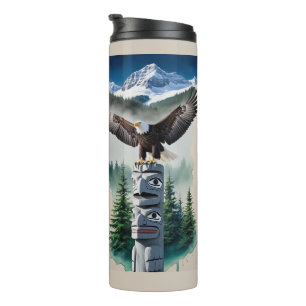 Haida Totem und Bald Eagle Thermosbecher