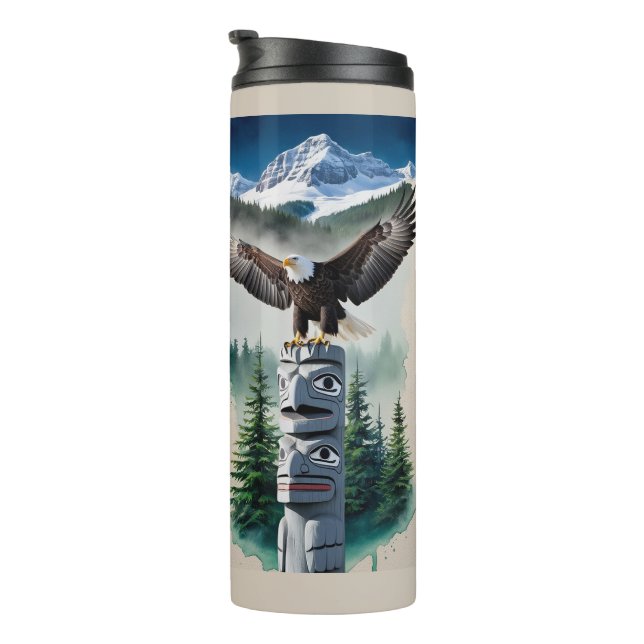 Haida Totem und Bald Eagle Thermosbecher (Nach rechts gedreht)