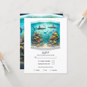 Haie & Fische Aquatic Aquarell Aquarium RSVP Einladung