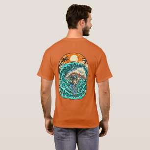 Haie greifen surfen Skeleton Typ Strand an T-Shirt
