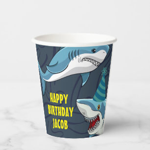 Haie im verschleierten Kind zum Geburtstag Pappbecher
