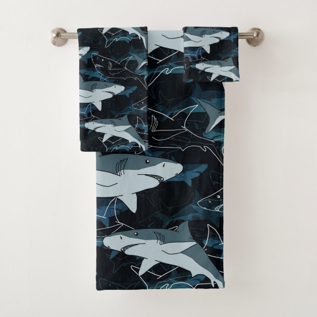 Haie, Meere, Meer, Fische, Raubfische, Tiere, Kief Badhandtuch Set (Insitu)