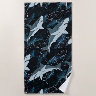 Haie, Meere, Meer, Fische, Raubfische, Tiere, Kief Strandtuch