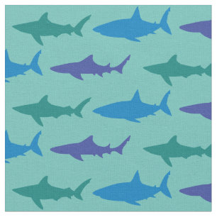 Haie Niedliche Silhouette Blau Aquamarin Stoff