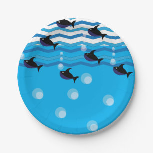 Haie Ozean Blau Unterwasser Pappteller