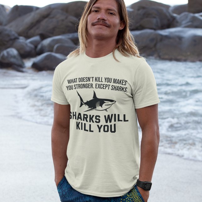 Haie töten euch das sonnige Sommermeer in der Fern T-Shirt (Von Creator hochgeladen)
