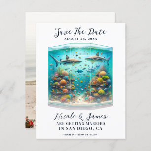 Haie und Fische Wasserfarbe Save the Date Einladung