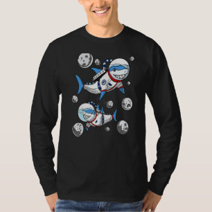 Haie Weltraum Astronaut Kosmische Science-Fiction T-Shirt